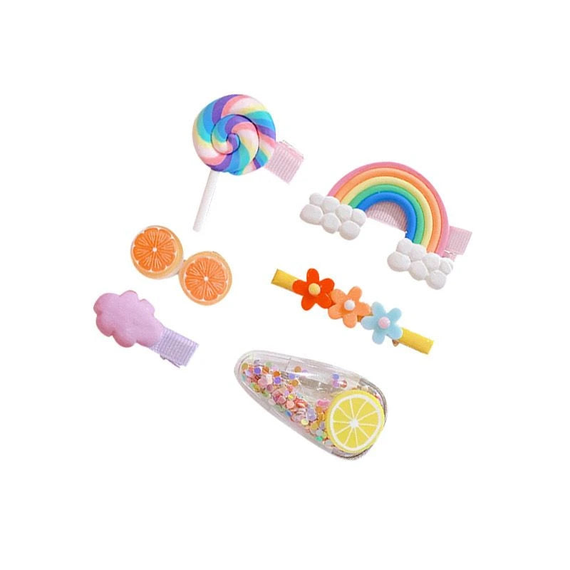 Kit 14 Presilha De Cabelo Infantil Feminina Com Desenhos